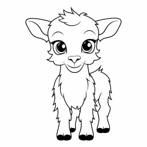 Cute little goat. Coloring book for children