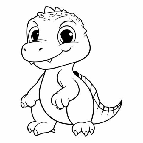 Cute baby dinosaur for coloring book or page.