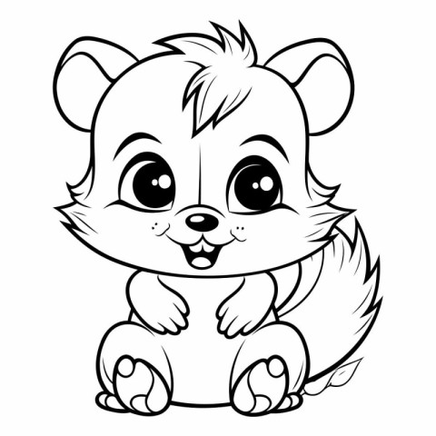 Mascot Illustration of Cute Squirrel Animal Coloring Book