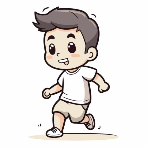 Cute Boy Running - Cartoon Vector IllustrationÃ¯Â»Â¿