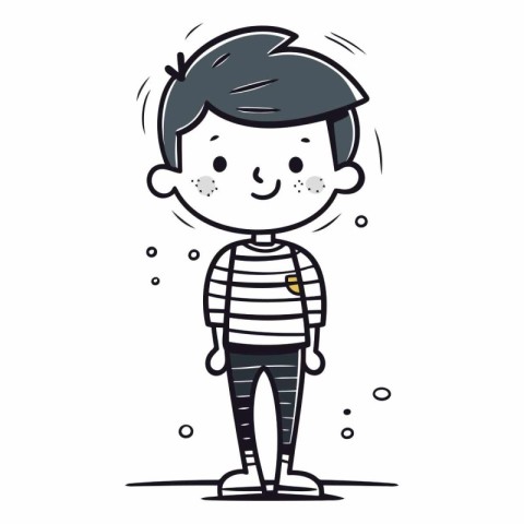 Illustration of a little boy wearing a t-shirt and shorts