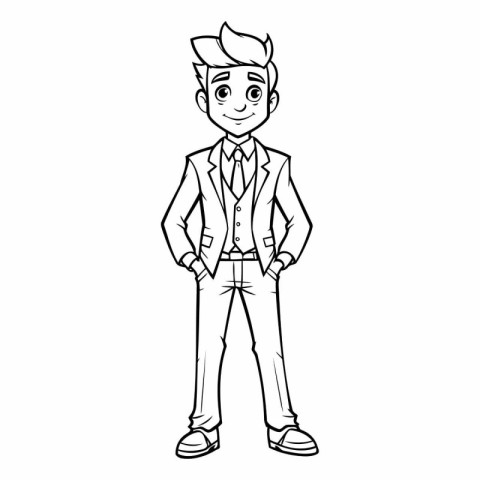 Vector illustration of a young man in casual clothes. Cartoon st