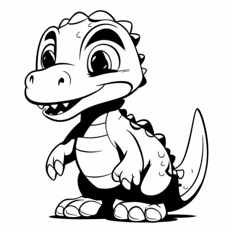 cute cartoon crocodile on a white background. eps