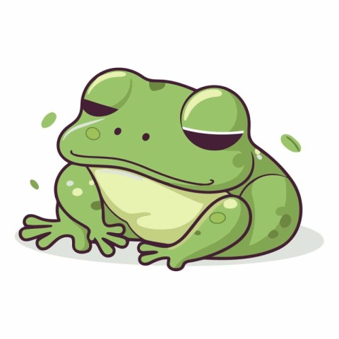 Frog isolated on a white background. Cartoon style.