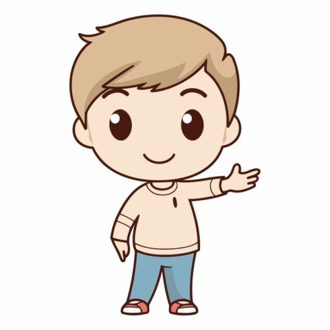 Cute boy cartoon vector illustration. Cartoon little boy vector