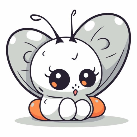 Cute Butterfly Cartoon Mascot Character.