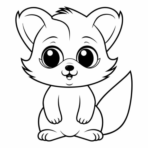 Cute cartoon chipmunk - Coloring book