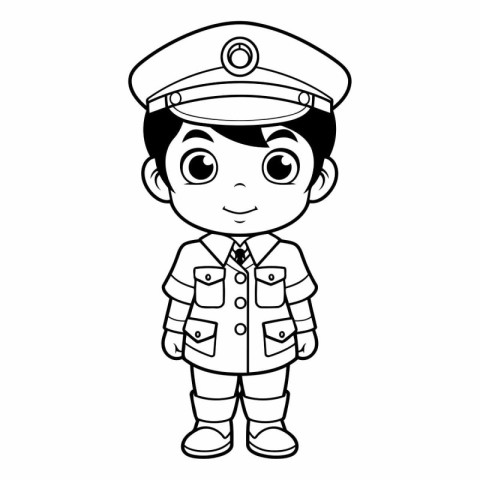 cute boy with pilot uniform vector illustration graphic design v