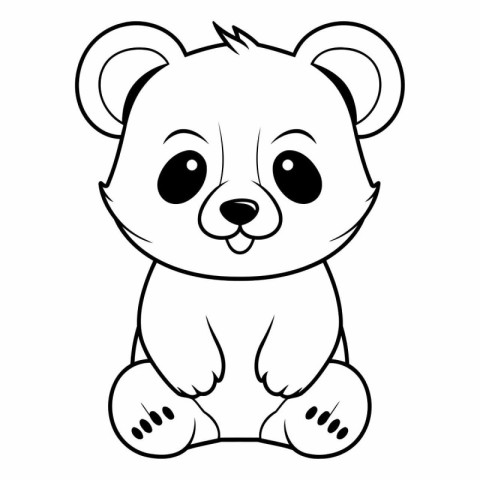 Coloring book for children: Cute cartoon bear.