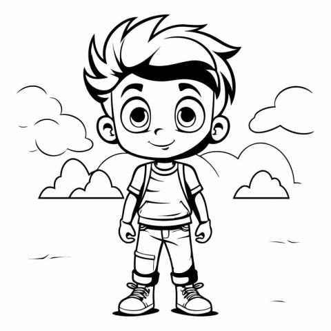 Boy cartoon design. Kid childhood little people lifestyle and pe