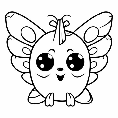 Cute cartoon butterfly. Coloring book for children.