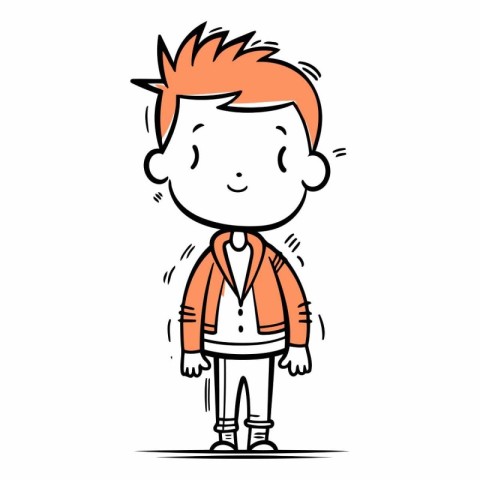 Cute cartoon boy vector illustration. Cute little boy cartoon ch