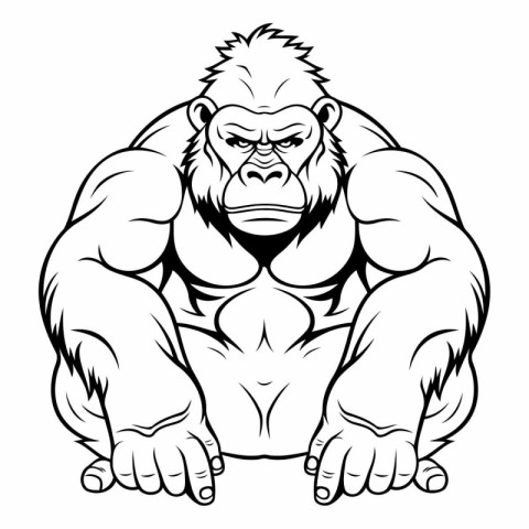 Gorilla Mascot ready for vinyl cutting.