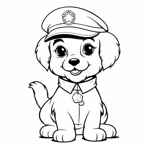 Cute Cartoon Puppy in a Pilot Costume.