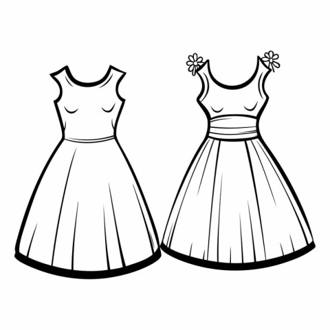 Dress icon. Outline illustration of dress vector icon for web