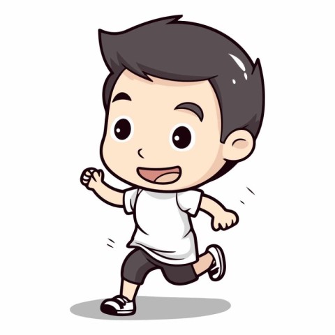 Running Boy - Colorful Cartoon Vector IllustrationÃ¯Â»Â¿