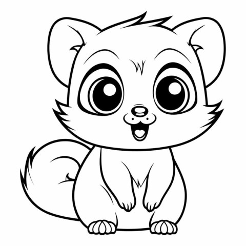 Mascot Illustration of Cute Squirrel Animal for Coloring Book