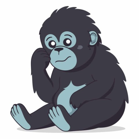 illustration of a gorilla sitting on a white background