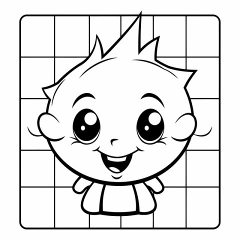 cute little boy face cartoon vector illustration graphic design