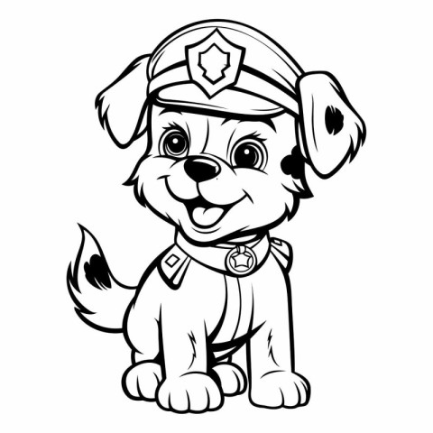 Cute Cartoon Police Dog Mascot ready for vinyl cutting.