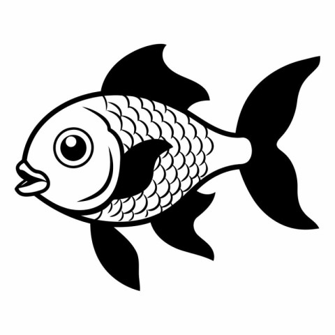 Fish isolated on white background of a stylized fish.