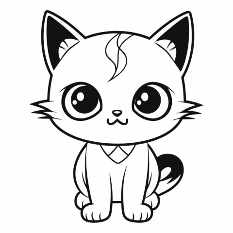 Cute cat icon. Cartoon illustration of cute cat vector icon for