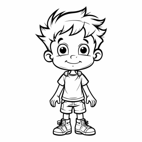 Vector illustration of Cute little boy cartoon character for col