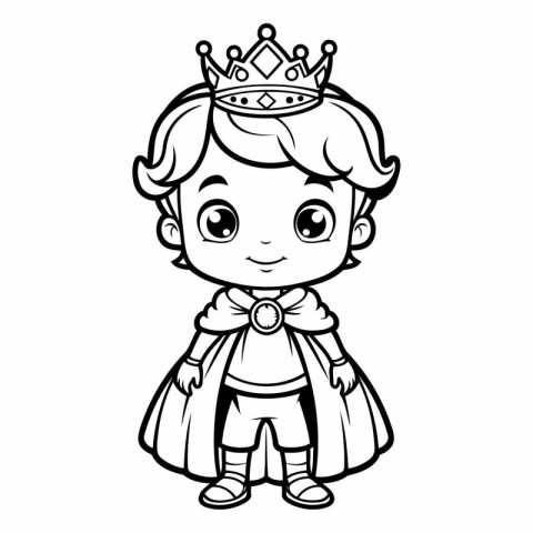 Coloring Page Outline Of Cartoon King Fairy Tale Character Vecto