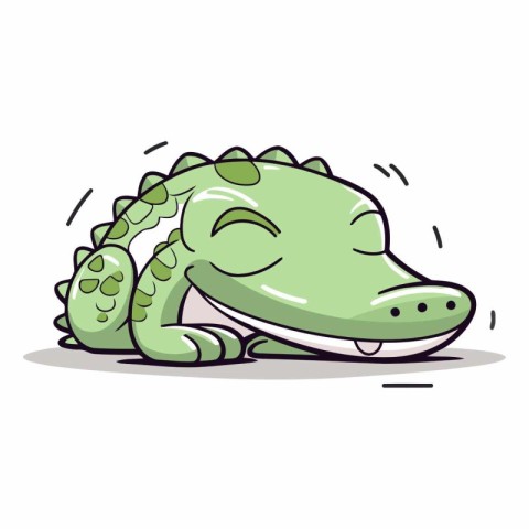 Cute crocodile isolated on a white background.