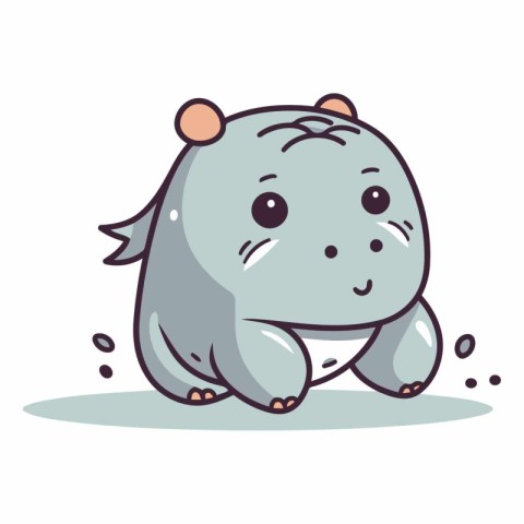 Cute hippopotamus cartoon character of a hippo.