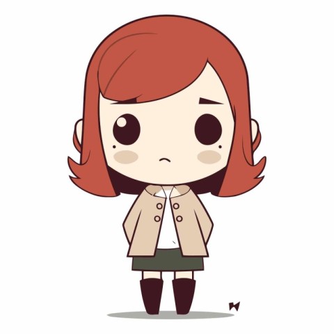 Angry Girl - Cute Cartoon Business Woman Vector Illustration.