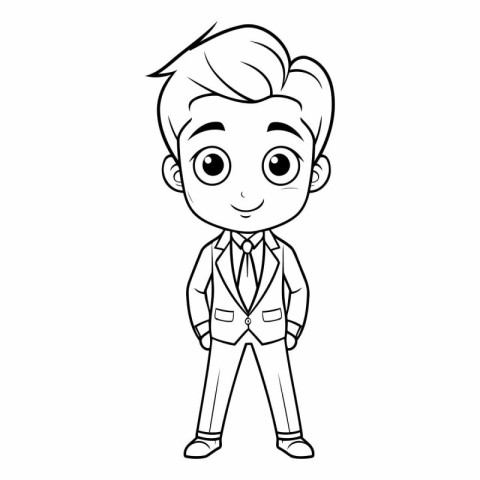 Coloring Page Outline Of Cartoon Businessman Vector Illustration