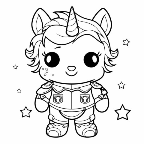 Coloring Page Outline Of Cartoon Unicorn Fantasy Character Vecto