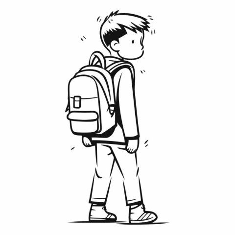 Boy with a backpack of a boy with a backpack.