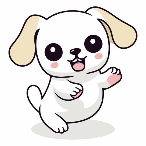 Cute cartoon dog isolated on a white background.