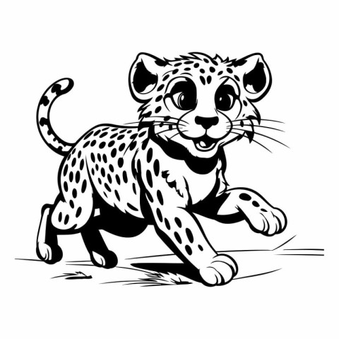 Cheetah running. sketch for your design.