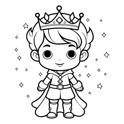 Coloring Page Outline Of Cartoon King Fairy Tale Character Vecto