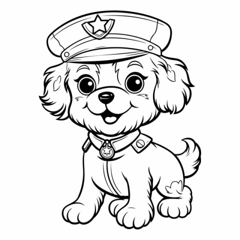 Puppy Cocker Spaniel in a police cap