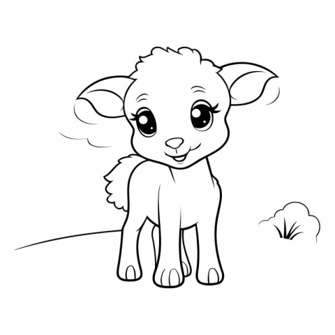 Cute cartoon sheep. Coloring book for children.