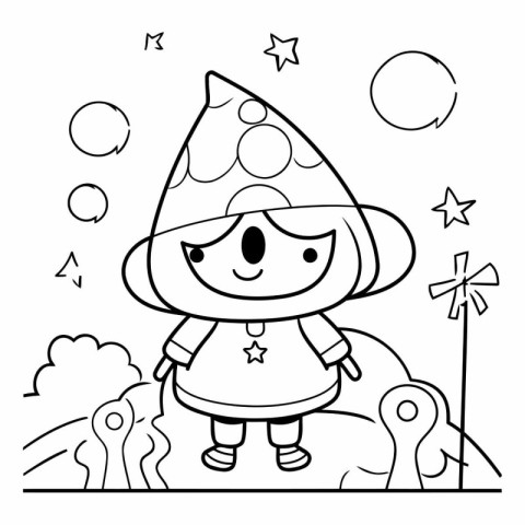 Coloring Page Outline Of cartoon gnome.