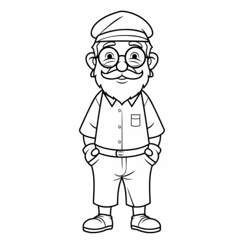 Grandfather cartoon design. Old person grandparents man avatar s