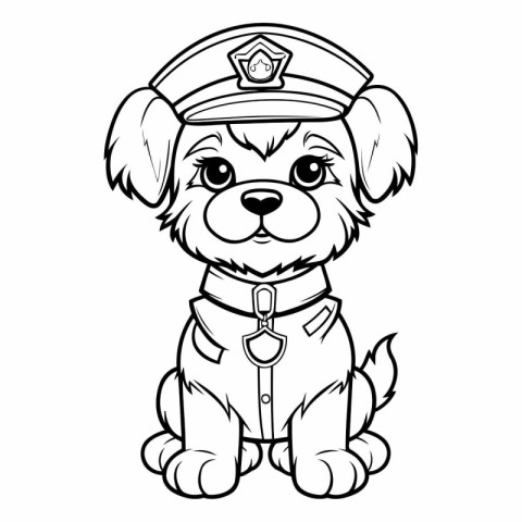 Cute dog in the form of a police officer.