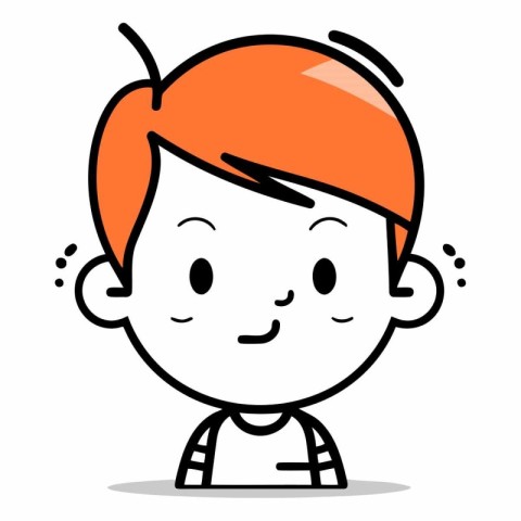 Cute Cartoon Boy Face Smiling Vector Icon Illustration Design.