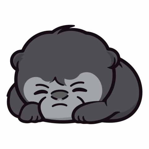 Cute gorilla sleeping icon. Cartoon illustration of cute gorilla