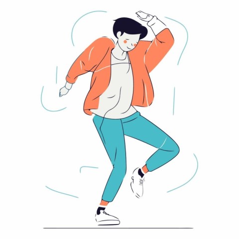 Young man in sportswear dancing hip-hop