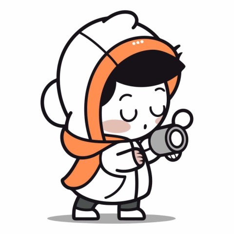 Astronaut with camera - Cute Cartoon Astronaut Vector Character