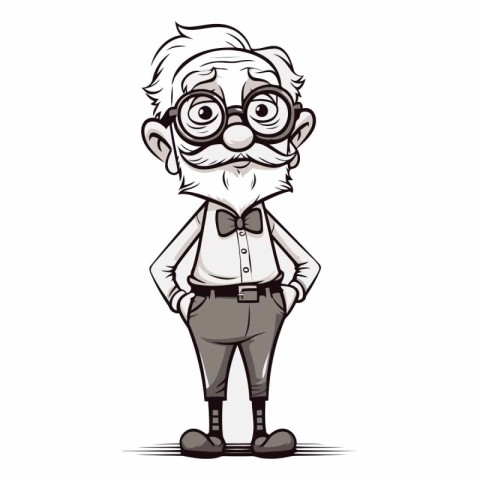 Elderly man with glasses and bow tie.