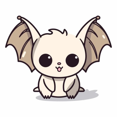 Cute Bat Cartoon Mascot Character.