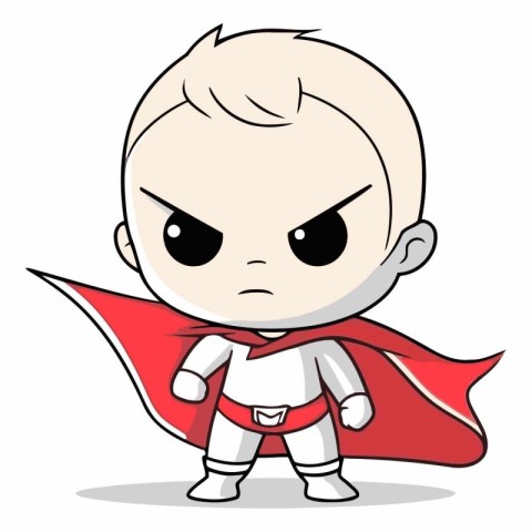 Cute Baby Boy Superhero Cartoon Character Vector Design Illustra