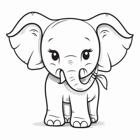 Cute elephant cartoon isolated on a white background.